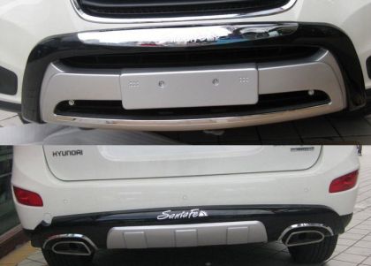 Преден и заден ролбар за Hyundai Santa Fe (2010-2012) - Силвър - View 2