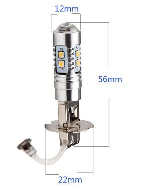 Диодна крушка H3 10W с 10 диода 2323 и лупа - View 2