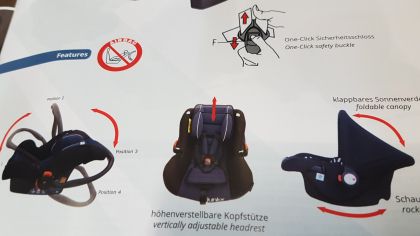 Бебешко столче за кола с дръжка Junior - Bambini - черен цвят - View 2