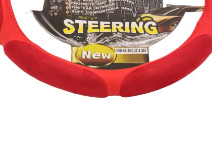 Калъф за волан от еко кожа 38см - Race - червен цвят - View 2