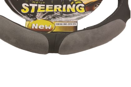 Калъф за волан от еко кожа 38см - Race - сив цвят - View 2