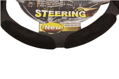Калъф за волан от еко кожа 38см - Race - черен цвят - View 2