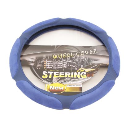 Калъф за волан от еко кожа 38см - Race - син цвят - View 2