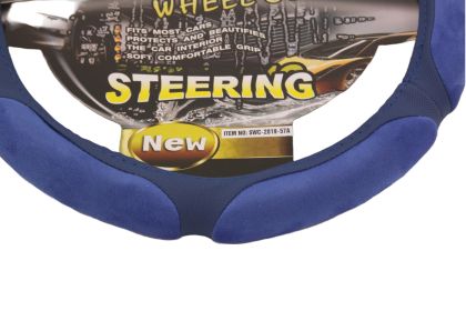 Калъф за волан от еко кожа 38см - Race - син цвят - View 3