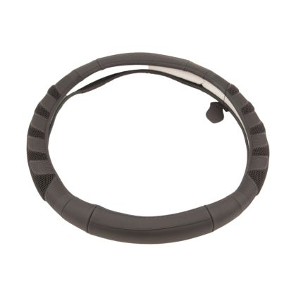 Кожен калъф за волан 38см - Comfort - черен цвят - View 2