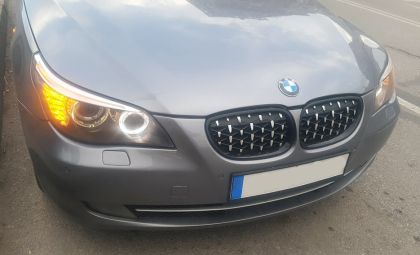 Решетки за BMW E60 (2003-2010) - черни / хром Diamond design - View 2