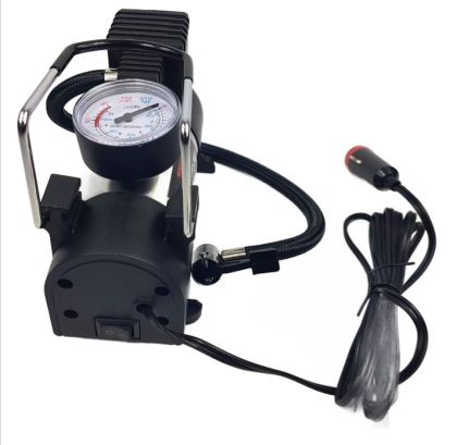 Компресор за гуми 12V, 120W, 10A с манометър, с букса за запалка и 3 приставки - View 2