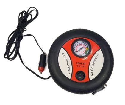 Компресор за гуми с манометър, 12V с букса за запалка - кръгъл - View 2