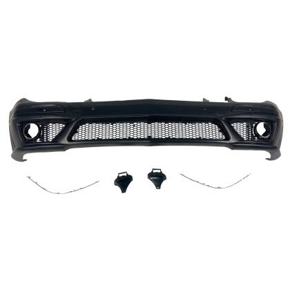 Предна тунинг броня за Mercedes W211 E-Class (2006-2009) - AMG Design с отвори за парктроник - View 3