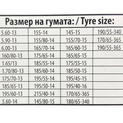 Метални вериги за сняг - размер 50 за 13", 14", 15" - 2бр. - View 3