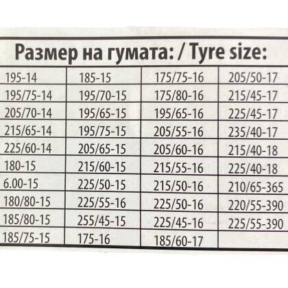 Метални вериги за сняг - размер 90 за 14", 15", 16", 17", 18" - 2бр. - View 3
