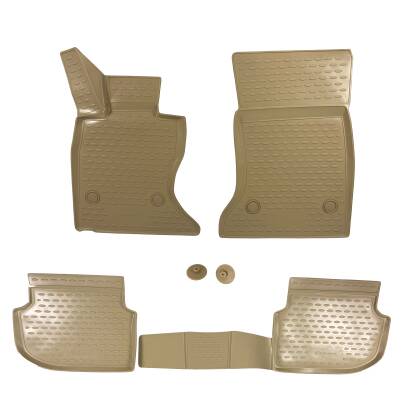 3D Гумени стелки за BMW 5 Серия F10 / F11  (2010-2013) - бежови