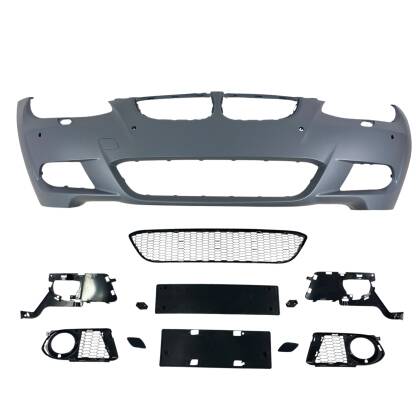 Предна броня за BMW E92 (2006-2009) - M-Tech дизайн с отвори за халогени и парктроник - View 3