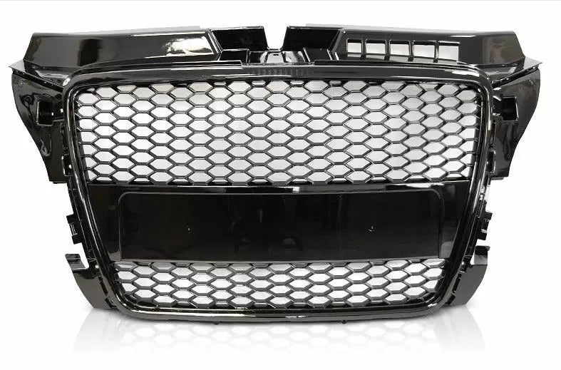 Решетка с поставка за емблема за Audi A3 (2008-2013) - RS-Look Черна-gloss