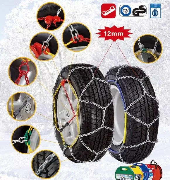 Метални вериги за сняг 12mm. кръстосана плетка - 2бр.