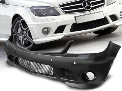 Предна броня за Mercedes C-class W204 (2007-2011) - AMG look - без халогени - View 2