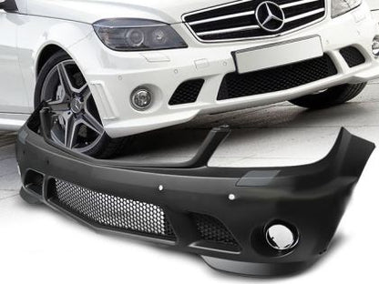 Предна броня за Mercedes C-class W204 (2007-2011) - AMG look - без халогени - View 2