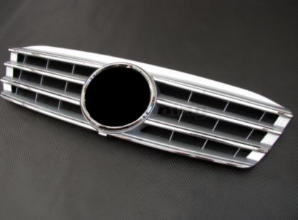 Решетка за Mercedes W203 (00-07) sedan - 4 ребра хром - View 2