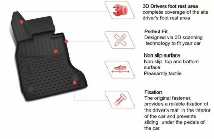 3D Гумени стелки за VW Amarok (2010-2020) - 2 pcs. - View 2