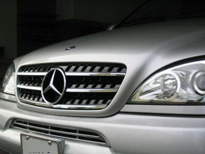 Решетка за Mercedes ML W163 (W164 дизайн) (1998-2005) - черна с хромлайсни - View 2
