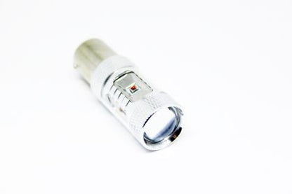 Диодна крушка BA15S с 6 х 5W CREE диода и лупа единична светлина жълта - View 2