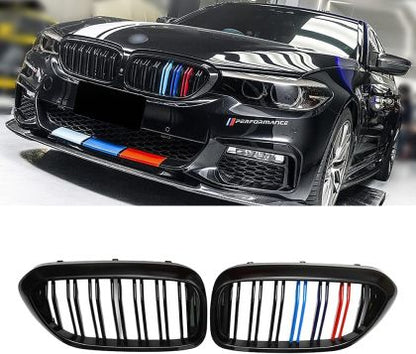 Решетки за BMW F10 / F11  (2010+) - двойни с три цвята - View 2
