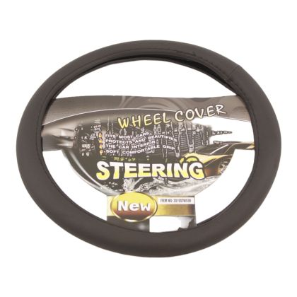 Калъф за волан от еко кожа 38см - Perforated -  черен цвят - View 2