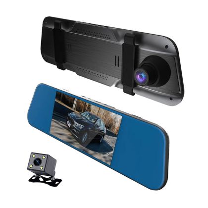 Видеорегистратор DVR 1080 FULL HD с 5,5&quot; LCD Touch screen дисплей в огледалото и камера за задно виждане и запис