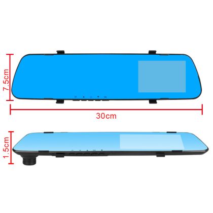 Видеорегистратор DVR 1080 FULL HD с 4&quot; LCD дисплей в огледалото и камера за задно виждане и зап - View 3