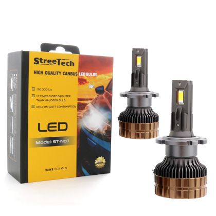 Лед крушки - Led система D1S / D2S / D2R / D3S / D4S модел STN1 за 12 Волта  - 55W - Canbus 6000K - 1400% повече светлина