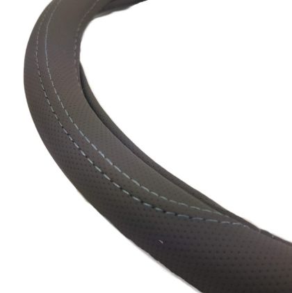 Калъф за волан от еко кожа 39см - Simple - сив цвят - View 2