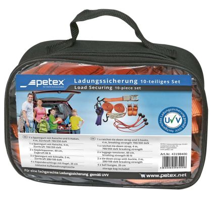 Комплект от въжета и ластици за укрепване и осигуряване на товара - Petex - 10 части - View 2