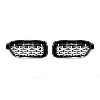 Решетки за BMW F30 (2011+) - Гланц - Diamond Design - хром / черно