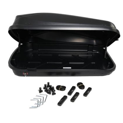 Автобокс Junior Easy 132x78x36cm с 85 mm крепежи, с ключ, 320 литра - черен гланц - View 2