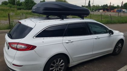 Автобокс Junior Altro 185x80x41cm с 70 mm крепежи, с двустранно отваряне с ключ, 460 литра - тъмноси - View 3