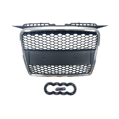 Решетка с поставка за емблема за Audi A3 (2005-2008) - RS-Look с Хромрамка - View 2