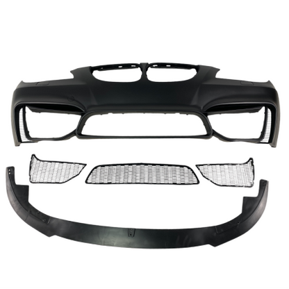 Предна броня за BMW E60 / E61 (2003-2010) - М4 дизайн с добавка без отвори за халоген - View 2
