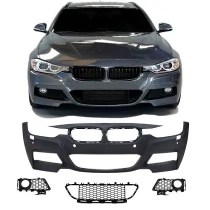 Предна Броня за BMW F30 (2011+) - M-Tech с отвори за парктроник - JOM