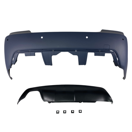 Задна броня за BMW E60 sedan (2003-2007) - M-Tech дизайн с отвори за парктроник 24mm грундирана - View 2