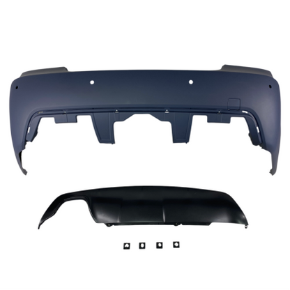 Задна броня за BMW E60 sedan (2003-2007) - M-Tech дизайн с отвори за парктроник 24mm грундирана - View 2