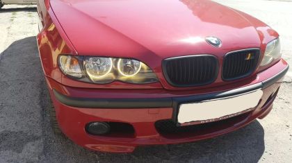 Ангелски Очи Диодни за BMW E46 седан, комби (1998-2005) / купе (1998-2003) с 66 диода - Жълт цвят - View 3