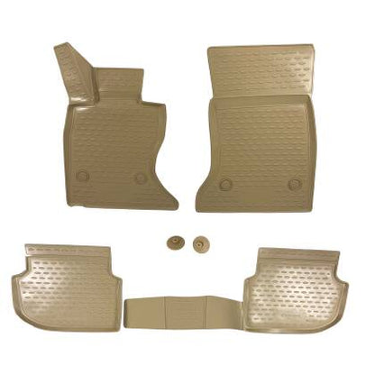 3D Гумени стелки за BMW 5 Серия F10 / F11  (2010-2013) - бежови