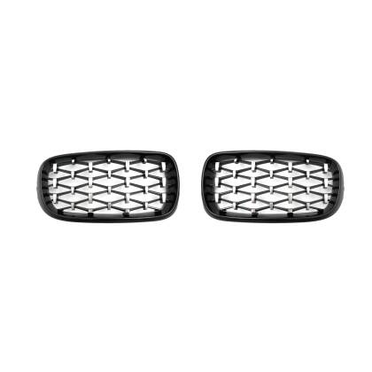 Решетки за BMW X5 F15 / X6 F16 (2013+) - Гланц - Diamond design - хром / черно