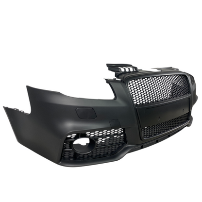 Предна броня за Audi A4 B7 8E (2004-2008) - S-Line Design с черна решетка без отвори за парктроник - View 2