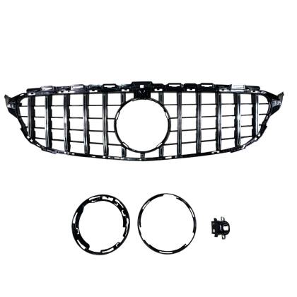 Решетка за Mercedes W205 C-Class (2014-2021) chrome/black - GT - View 2