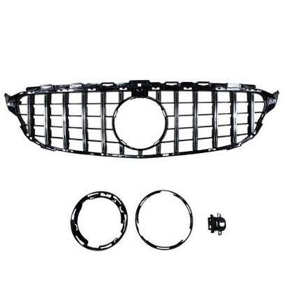 Решетка за Mercedes W205 C-Class (2014-2021) chrome/black - GT - View 2