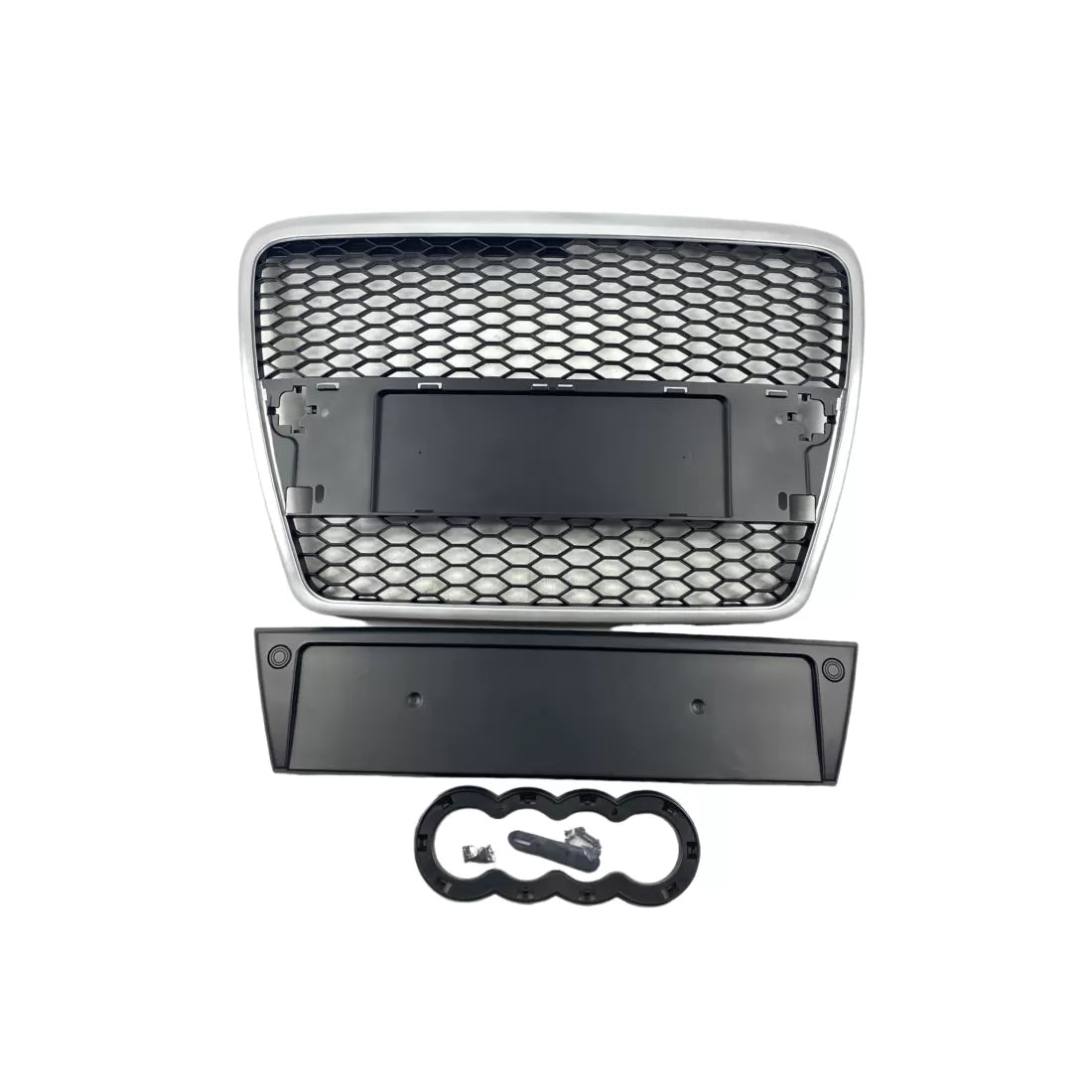 Решетка без емблема Audi A6 4F (2004-2008) - silver рамка RS Look