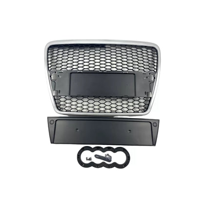 Решетка без емблема Audi A6 4F (2004-2008) - silver рамка RS Look